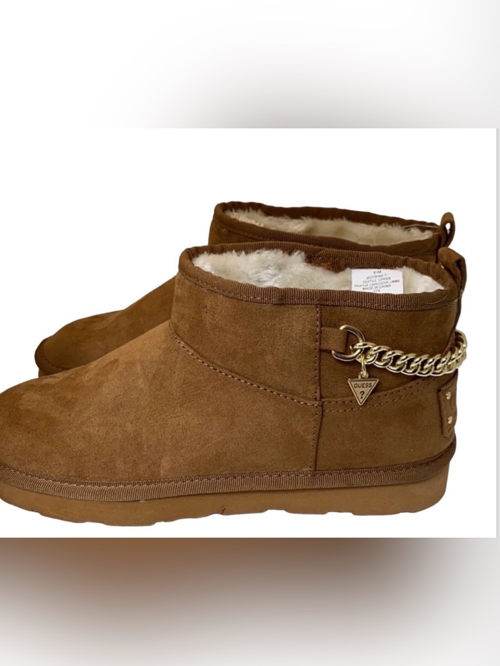 GUESS Women’s Faux Fur Lined Booties Brown/Tan Size 8 NWOT